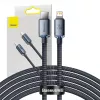 Baseus CAJY000301 mobiliojo telefono laidas pilkas 2 m USB C Lightning