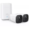 Eufy Security, eufyCam 2 Pro Belaidė namų apsaugos kamerų sistema, 365 dienų baterijos veikimo laikas, HomeKit suderinamumas, 2K raiška, IP67 atspari orams, naktinis matymas, 2 kamerų rinkinys, be mėnesinio mokesčio