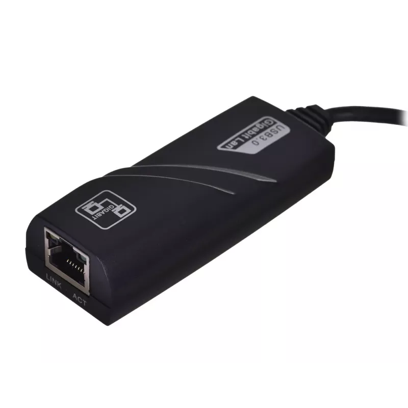 Kortelė Akyga AK-AD-31 USB 3.2 Gen 1 į Gigabit Ethernet (1000 Mbps), RJ-45, juoda