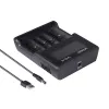 XTAR VC4 buitinių baterijų įkroviklis su USB