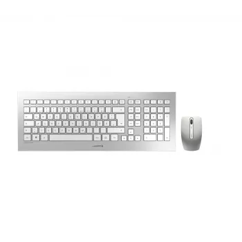 CHERRY DW 8000 belaidis rinkinys (klaviatūra + pelė) RF, QWERTZ vokiškas išdėstymas, sidabrinė, balta