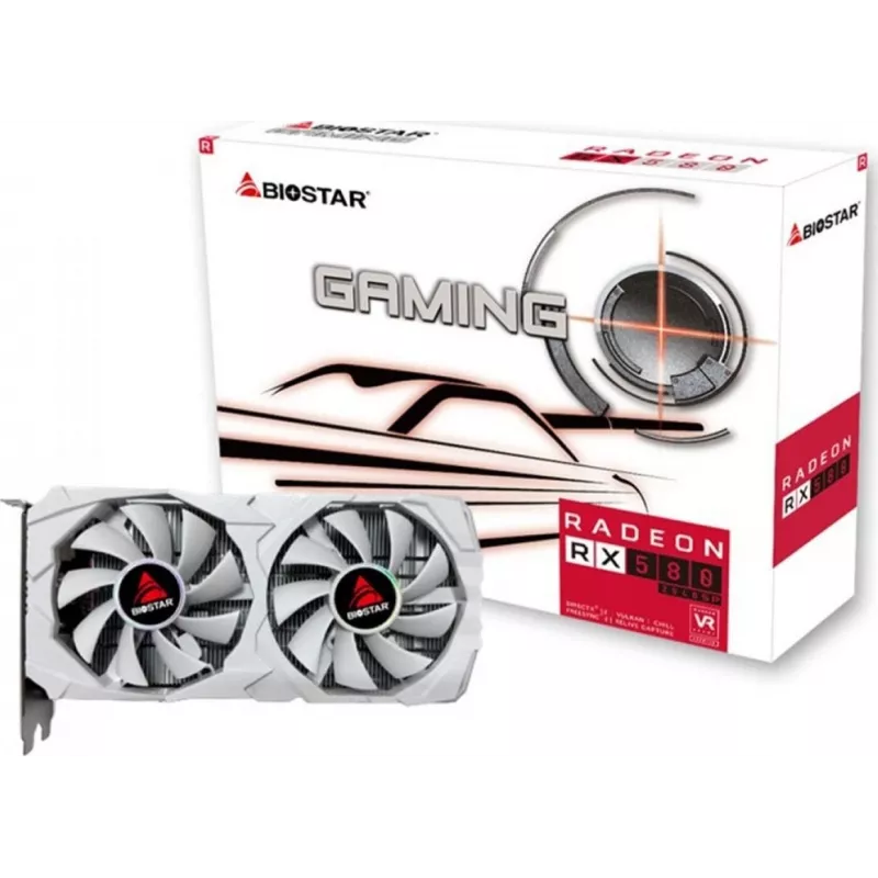 Vaizdo plokštė BIOSTAR Radeon RX 580 8 GB GDDR5, 256 bit, PCIe 3.0 x16, dviejų ventiliatorių, 1x HDMI, 2x DisplayPort