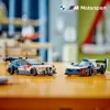LEGO Speed Champions BMW M4 GT3 ir BMW M Hybrid V8 lenktyninių automobilių konstruktorius 9+ metų vaikams su 2 vairuotojų minifigūrėlėmis