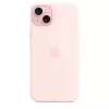 Silicone dėklas su MagSafe, skirtas iPhone 15 Plus – šviesiai rožinis