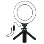 PULUZ 16 cm LED žiedinė šviesa su trikoju 12-14,5 cm, USB
