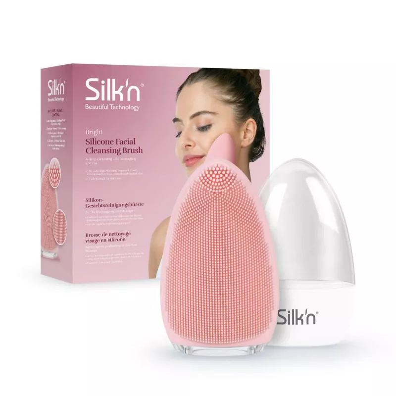 Silk'n Bright Face Pink Silikoninis Veido Valymo ir Masažo Prietaisas, USB Įkraunamas, 500 mAh