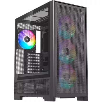 Korpusas Silentware Air 2000 A-RGB Black, mid-tower, grūdinto stiklo šoninis dangtelis