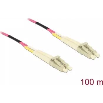 Skaidulinis kabelis Delock LC Duplex Multimode OM4 100m Juodas