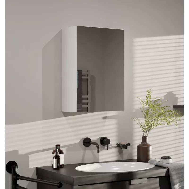 Vonios sieninė spintelė Top e shop POLA 1DL BIEL — 400×220×600 mm, 3 lentynos, balta