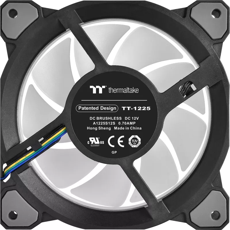 Thermaltake Riing Quad 12 RGB CL-F088-PL12SW-C 120 mm radiatoriaus ventiliatorius, TT Premium Edition, vienas ventiliatorius, be valdiklio, juodas