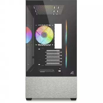 Sharkoon MK7 ARGB mATX korpusas su 2x stiklo panelėmis