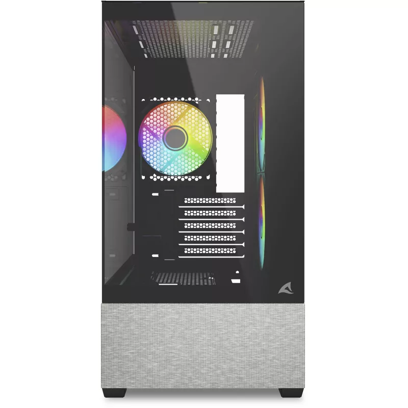 Sharkoon MK7 ARGB mATX korpusas su 2x stiklo panelėmis