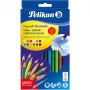 Spalvoti pieštukai Pelikan 700672 12 vnt. – juoda, mėlyna, ruda, žalia, šviesiai mėlyna, šviesiai žalia, oranžinė, persikinė, rožinė, raudona, violetinė, geltona