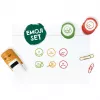 COLOP NIO Emoji rinkinys 6 apvalių antspaudų vaikams, 17 mm, įvairiaspalvis