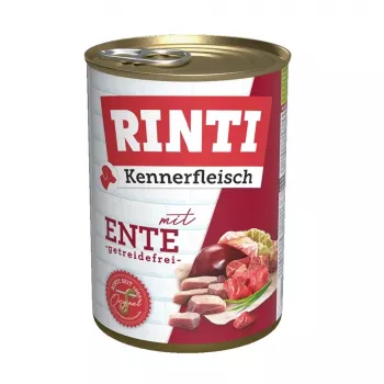 Šlapias šunų ėdalas RINTI Kennerfleisch Duck Adult 400 g – be grūdų, skardinė