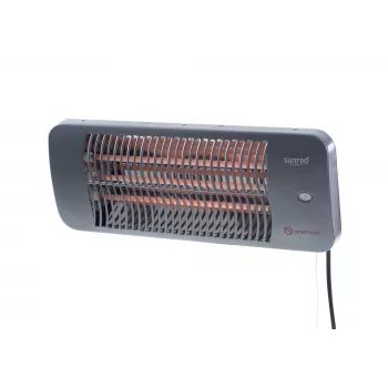 Kvarcinis elektrinis šildytuvas SUNRED LUG-2000W — 2000 W, kvarcinis stiklas, lauko montavimui, sieninis, IP24, juodas