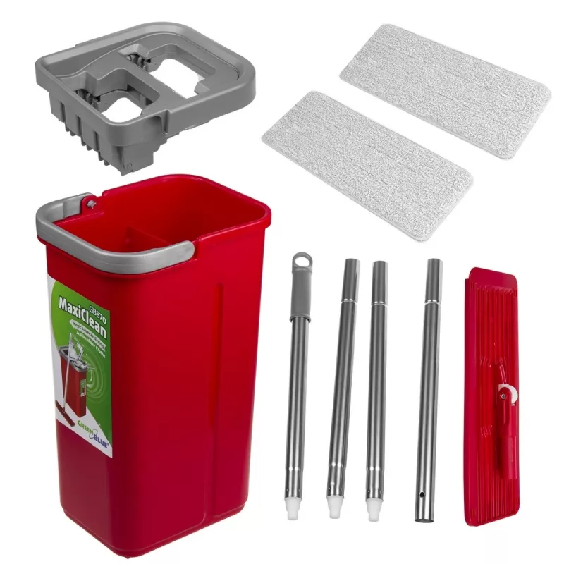 Grindų valymo rinkinys GB870 MaxiClean su plokščia šluoste ir 2 viename kibiru 5,7 l