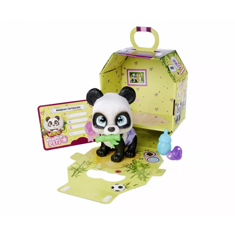 Simba 105950054 Pamper Petz Panda (apie 15 cm) – interaktyvus žaislinis gyvūnėlis su gėrimo ir šlapinimosi funkcija vaikams nuo 3 metų