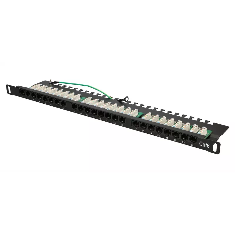 Patch Panel Extralink CAT6 UTP 0,5U 24 prievadai