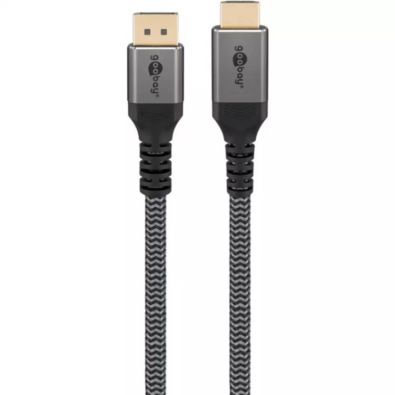 Goobay 65270 vaizdo kabelis adapteris 3 m DisplayPort → HDMI, pilka
