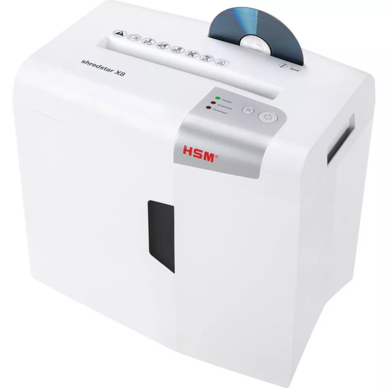 HSM shredstar X8 dokumentų smulkintuvas, 4,5 x 30 mm + atskiras CD pjovimo mechanizmas
