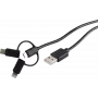 USB laidas ShiverPeaks BS14-15025 1m USB A Micro-USB B Juodas