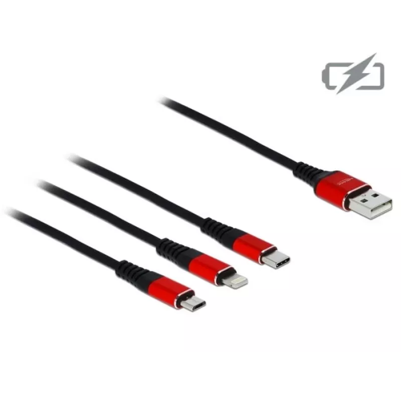 Delock 3 viename universalus įkrovimo kabelis - 30 cm