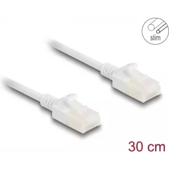 DeLOCK RJ45 Cat.6A tinklo kabelis 0,3 m baltas