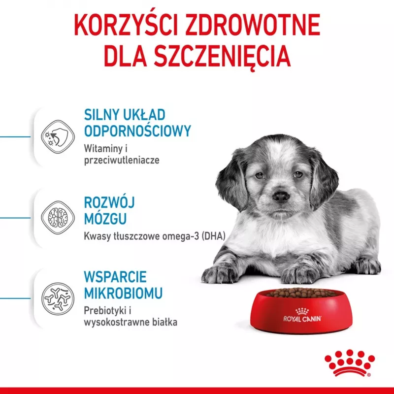 Royal Canin Medium Puppy sausas pašaras šuniukams 4 kg, kukurūzai, paukštiena