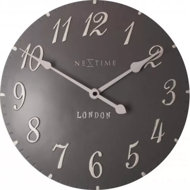 NeXtime klok 3084gs London Arabic, Ø34.5 cm, sieninis, pilka/balta