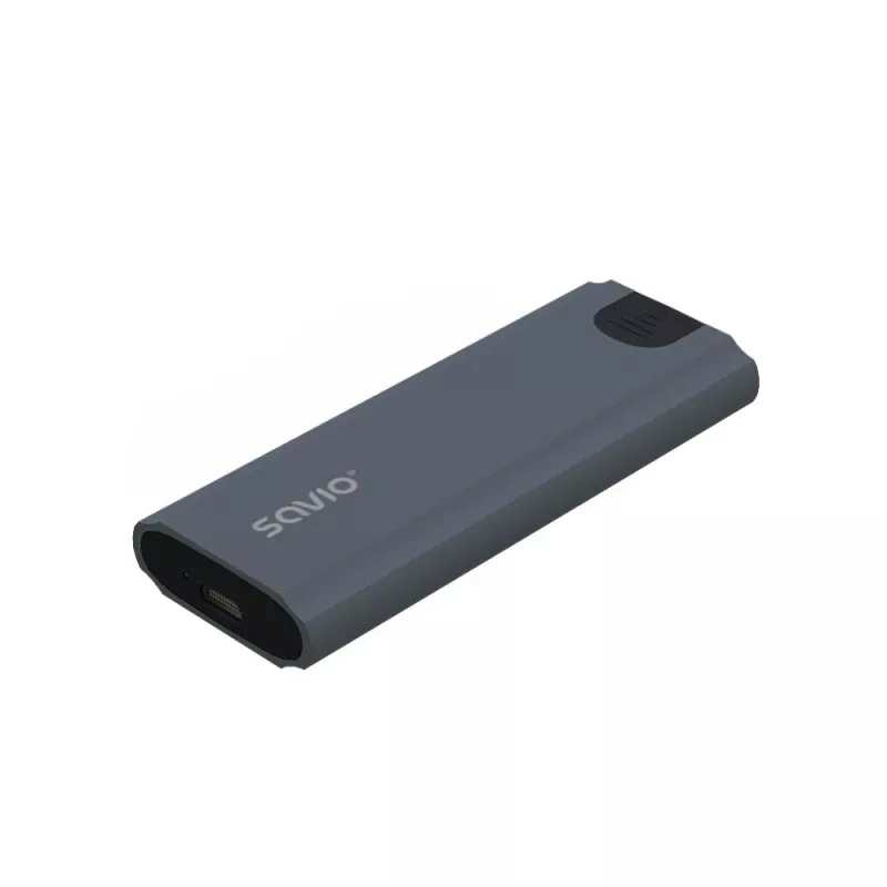 M.2 SSD korpusas SAVIO AK-67 Pilka, USB 10 Gbit/s, vieno M.2 disko palaikymas