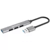 Manhattan USB-A 4 prievadų šakotuvas, 4x USB-A prievadai (1x 5 Gbps USB 3.2 Gen1, 3 x 480 Mbps USB 2.0), maitinamas per USB, aliuminis