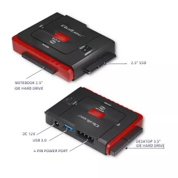 USB 3.0 į IDE SATA III adapteris QOLTEC 50645
