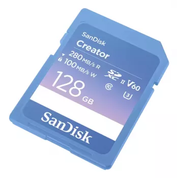 SanDisk Creator SDXC UHS-II atminties kortelė 128 GB, skaitymo greitis iki 280 MB/s
