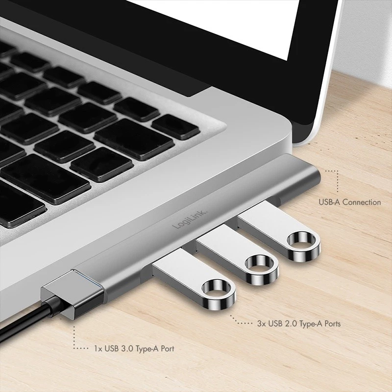 LogiLink USB 3.2 Gen1 4 prievadų USB-A šakotuvas 1x USB 3.0 AF 3x USB 2.0 AF UA0436