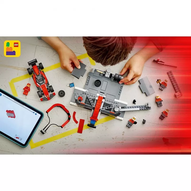 LEGO City F1 Pit Stop 60443 – Ferrari F1 automobilis, 322 dalys, 5 minifigūrėlės, 6+