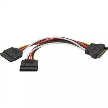 Maitinimo laidas SATA 15pin į 2x SATA HDD DeLOCK 60105 0,15 m