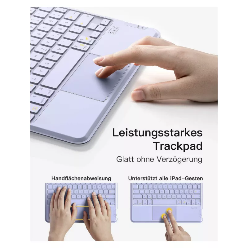 Inateck klaviatūra iPad 11 / iPad Air 4/5Gen.Com. QWERTZ violetinė