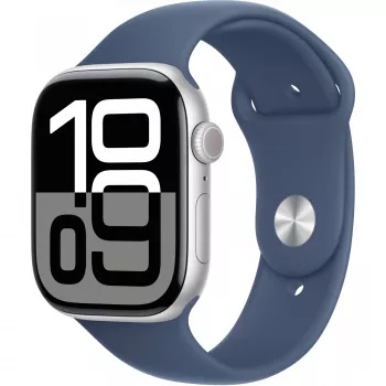 Apple Watch Series 10 GPS 46mm sidabrinis aliumininis korpusas su Denim apyranke