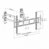Sieninis TV laikiklis ART AR-85 32–70 colių, iki 45 kg, pakreipimas -15–5°, pasukimas 45°, ištraukimas 118–622 mm, VESA 75x75–600x400