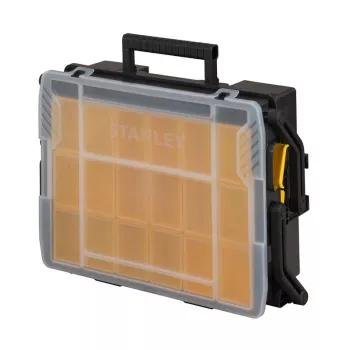 Dėžutė smulkioms detalėms Stanley Sortmaster daugiapakopis organizatorius juodas permatomas 400x420x315 mm