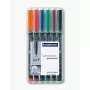 Permanentinis žymeklis Staedtler 318 WP6 6 spalvų rinkinys – juoda, mėlyna, ruda, žalia, oranžinė, raudona