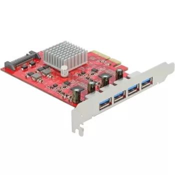 Delock PCI Express x4 kortelė 4 x išoriniai SuperSpeed USB 10 Gbps (USB 3.2 Gen 2) USB Type-A lizdai - USB adapteris - PCIe 3.0 x4 - USB 3.2 Gen 2 x 4 (90481)