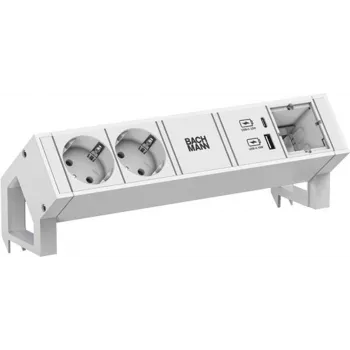 Maitinimo juosta Bachmann DESK2 su 2x CEE 7/3 lizdais, modelis 902.3213