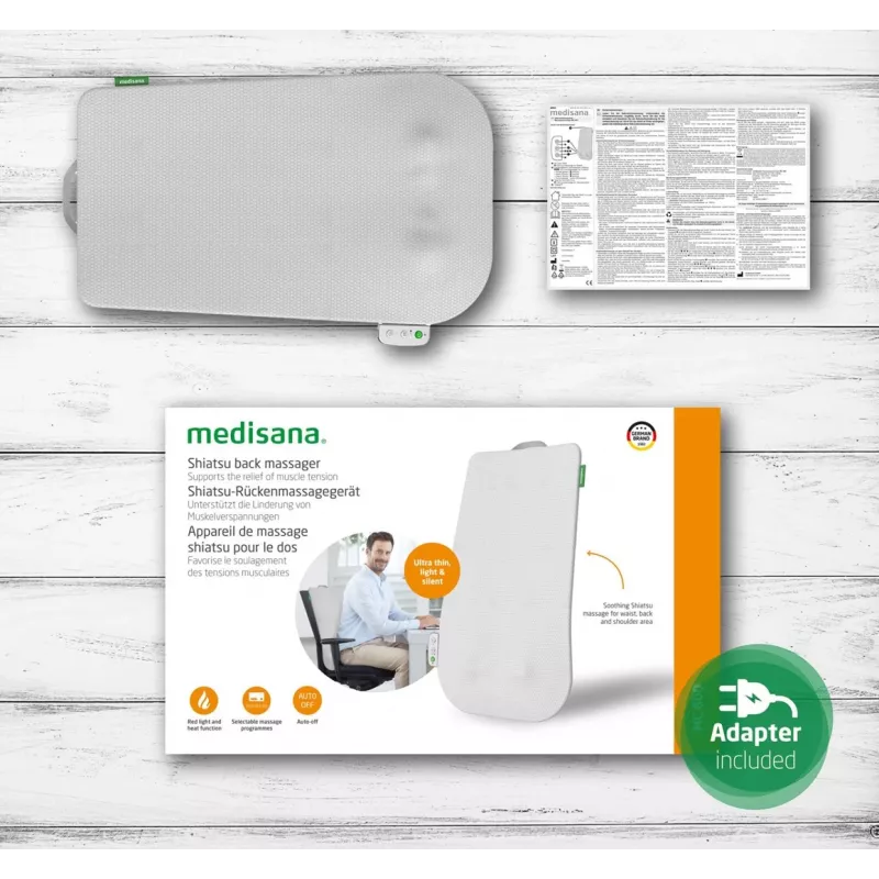 Medisana MC 600 nugaros masažuoklis Shiatsu su šildymu, 24W, 4 galvos, 15 min automatinis išsijungimas, 12V įėjimas