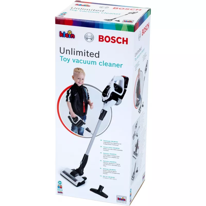 Theo Klein Bosch Unlimited dulkių siurblys juodas su Vortex funkcija ir antgaliais, nuo 3 metų