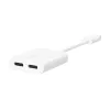 Belkin F7U081BTWH RockStar USB-C garso ir įkrovimo adapteris, baltas