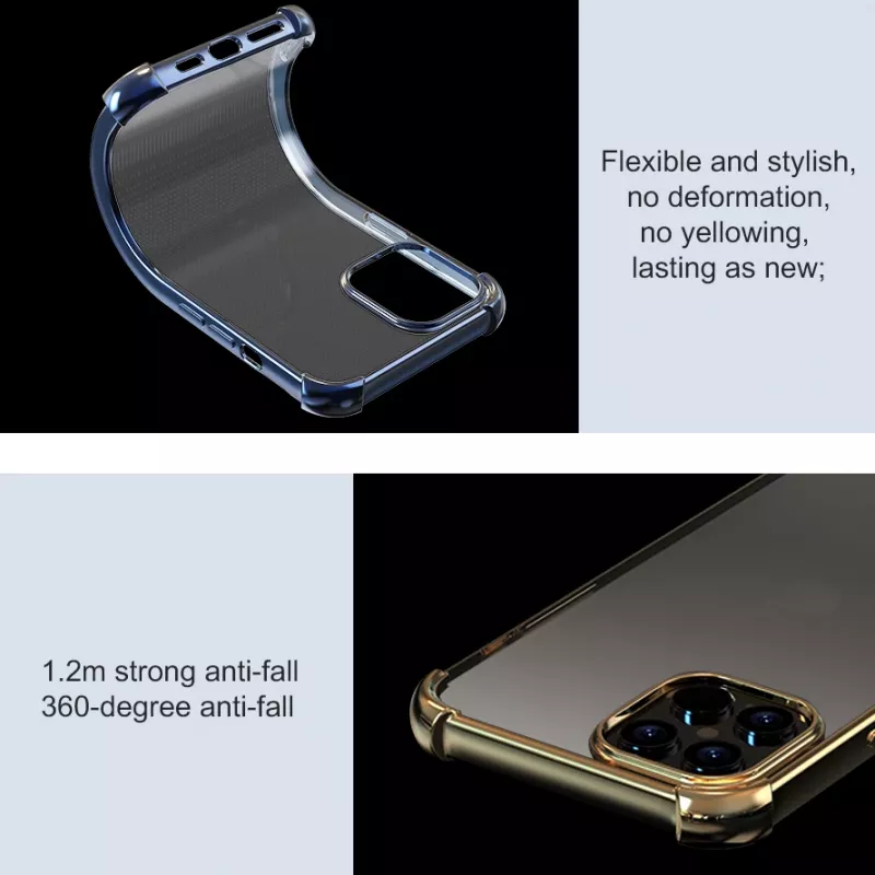 Apsauginis minkštas dėklas Devia iPhone 12 Pro Max – smūgiams atsparus, auksinis