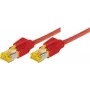 Tecline Premium - Pataisinis laidas - RJ-45 (M) į RJ-45 (M) - 50 cm - SFTP, PiMF - Cat.7 Raw Cable (kabelis) / CAT 6a (jungtys) - Ekranuotas, be halogenų, su apsauga nuo užkabinimo - Raudonas (70700R)