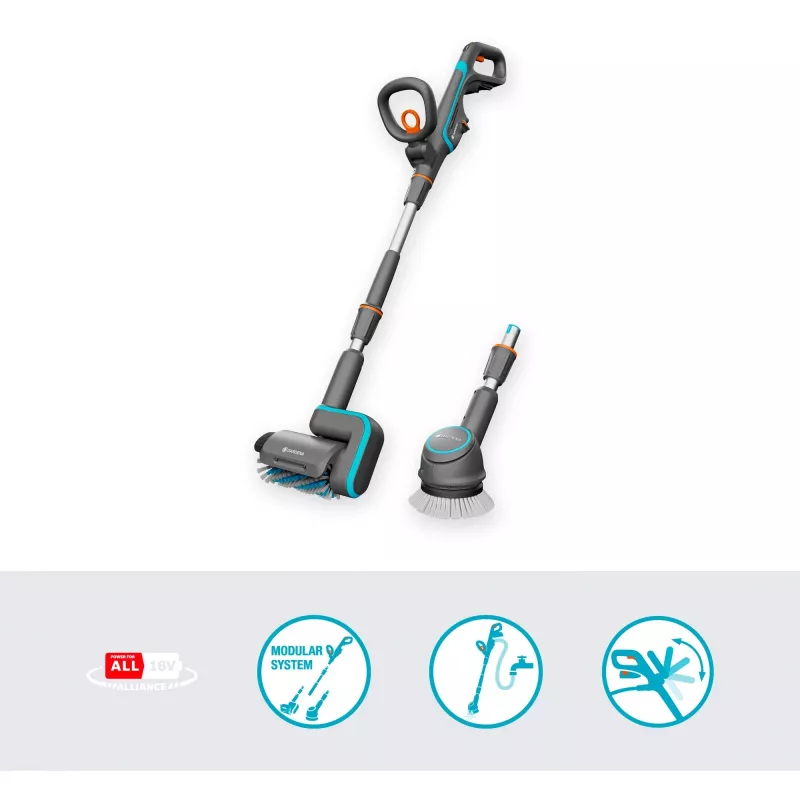 Akumuliatorinis terasų valiklis GARDENA 14842-55 18V lengvas dizainas
